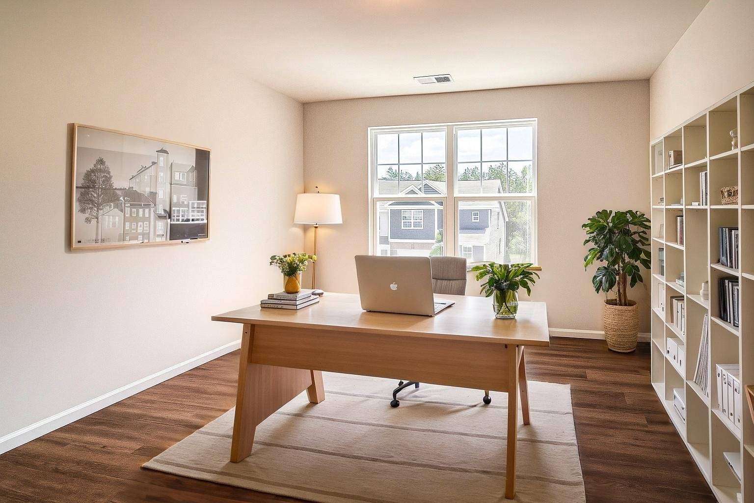 After — staged office